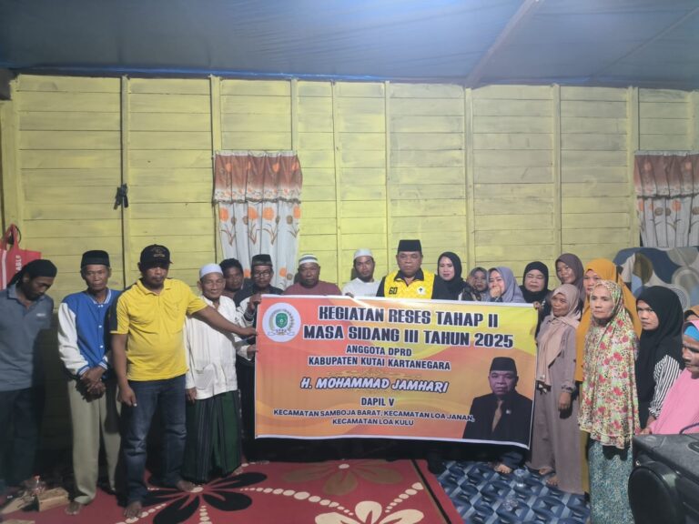 Warga Loa Kulu Minta Perbaikan Infrastruktur Hingga Pertanian, HM Jamhari Siap Perjuangkan Anggota Komisi I DPRD Kutai Kartanegara, H.M. Jamhari (HMJ) gelar Reses tahap II masa sidang III di Kecamatan Loa Kulu Kutai Kartanegara, Kamis (7/8/2025).